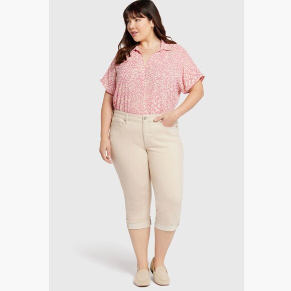 NWT NYDJ Marilyn Cool Embrace® Cuff Crop Straight Leg Jeans (Pearl Grey) 18W - Picture 1 of 12